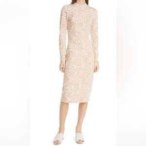 Ted Baker Dress Villani Knit Midi in Camel Zebra
